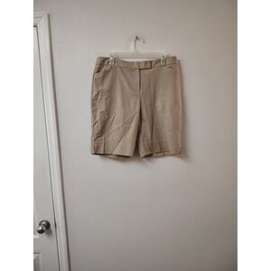 Ruby Rd Favorites Khaki‎ Bermuda Shorts Tan Cotton Blend Stretch Womens Size 12